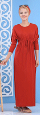 Robe longue type Chauve Souris pour femme - Couleur Rouge brique