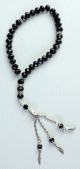 Chapelet "Sebha" de luxe a 33 perles de cristal de couleur noir