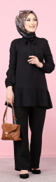 Tunique style habille (Vetement chic femme voilee) - Couleur noir