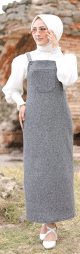 Combinaison-Salopette collection Automne-Hiver (Vetement Hijab pour femme voilee) - Couleur noir et gris