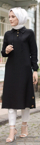 Tunique longue (Vetements Hijab pour femmes voilees) - Couleur noir