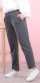 Pantalon casual a rayures pour femme (Grandes tailles disponibles) - Couleur anthracite