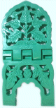 Porte Coran en plastique de couleur vert menthe motifs feuilles