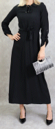Robe longue mi-saison casual pour femme - Couleur noire