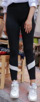 Legging sport pour femme - Pantalon moulant a bande - Couleur Noir