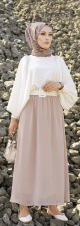 Jupe femme ample et evasee (Mode islamique) - Couleur Beige