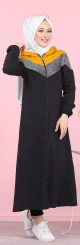 Tenue decontractee de type Sportswear - Vetement islamique mastour pour femme musulmane - Couleur noir et moutarde