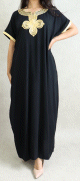 Robe orientale longue de type Gandoura Tunisienne - Robes femme - Couleur Noir