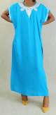 Robe orientale type gandoura tunisienne avec broderies pour femme - Couleur Bleu