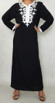 Robe orientale longue pour femme avec perles et broderies 100% coton (Plusieurs couleurs disponibles)