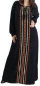 Robe Abaya brodee pour femme - Couleur Noir