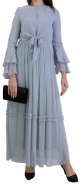 Robe longue en tulle style bolero pour femme - Couleur Gris clair