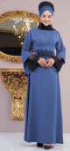 Robe de soiree elegante maxi-longue a dentelle noire pour femme (Plusieurs couleurs disponibles)