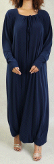 Robe decontractee et fluide - Combinaison Sarouel/Pantalon pour femme - Couleur Bleu marine