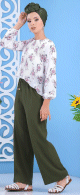 Pantalon large pour femme (Pantalons Grandes tailles) - Couleur kaki