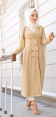 Trench-Coat pour femme (Vetement Automne Hiver - Mode islamique) - Couleur beige