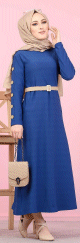 Robe pour femme voilee (Vetement Mode islamique) - Couleur bleu indigo