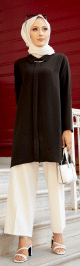 Tunique ample coupe originale (Vetement femme voilee) - Couleur noire