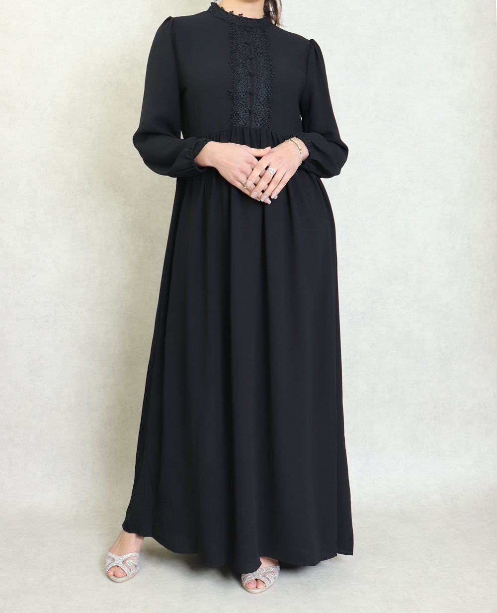 Robe de soirée élégante maxi-longue à dentelle noire pour femme (Plusieurs  couleurs disponibles) - Prêt à porter et accessoires