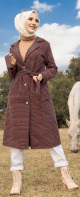 Manteau long femme (Mode Musulmane 2021 - Saison automne hiver) - Couleur bleu et rouge