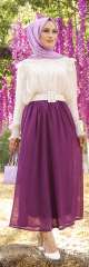 Jupe femme ample et evasee pour femme (Modest Fashion) - Couleur Violet