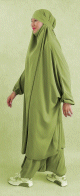 Ensemble Jilbab femme deux (2) pieces cape et sarouel (pantalon) - Couleur Kaki clair