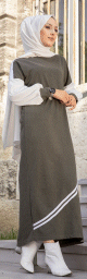 Robe longue style moderne et decontracte (Boutique de vetement pour femme voilee) - Couleur kaki