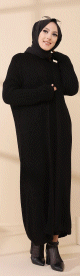 Ensemble deux pieces : Robe et cardigan pour femme - Couleur noir
