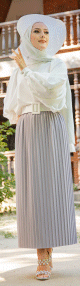 Jupe plissee pour femme - Couleur gris