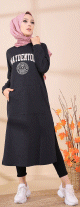 Robe - Tunique longue pour femme (Casual Hijab Outfit) - Couleur anthracite