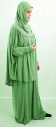 Jilbab Sport ample deux pieces (Cape + Jupe) pour femme - Marque Best Ummah - Couleur vert clair