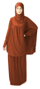 Jilbab Sport ample deux pieces (Cape + Jupe) pour femme - Marque Best Ummah - Couleur marron ambre