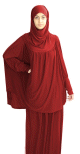Jilbab Sport ample deux pieces (Cape + Jupe) pour femme - Marque Best Ummah - Couleur rouge bordeaux