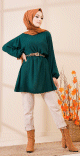 Tunique ample pour femme (Tenue Hijab) - Couleur vert emeraude