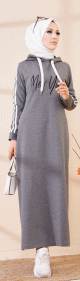 Robe a capuche style decontracte (Vetement hijab moderne et sport) - Couleur gris