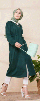 Cardigan pour femmes (Boutique Vetement Hijab en Ligne France) - Couleur vert emeraude