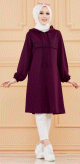 Tunique avec strass et capuche (Vetement decontracte moderne pour hijab) - Couleur violet