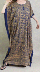 Robe style oriental pour la maison et l'ete (Robes extra-large et grande taille pour femme) - Couleur Motifs Bleu