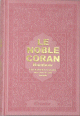 Le Noble Coran avec pages en couleur Arc-en-ciel (Rainbow) - Bilingue (francais/arabe) - Couverture Cuir de couleur rose clair dore