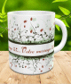Mug personnalisable avec message (plantes et fleurs) - Couleur Vert fonce et bordeaux