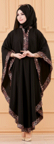 Robe ample - Poncho oversize pour femme (Vetement Mastour Hijab) - Couleur noir