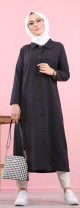 Trench femme - Veste longue (Vetement hijab pour musulmane) - Couleur noir