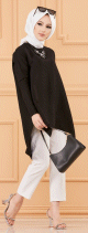 Tunique style habille ample pour femme - Couleur noir
