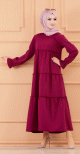 Robe ample style habille pour femme (Vetement islamique chic pour hijab) - Couleur prune