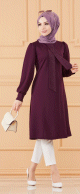 Tunique style habille pour femme (Vetement hijab chic) - Couleur prune