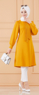 Tunique style habille pour femme (Vetement hijab classique) - Couleur moutarde