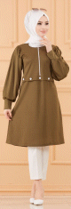 Tunique casual pour femme (Boutique en ligne Vetement Hijab - Mode Musulmane) - Couleur kaki