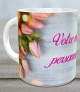 Mug cadeau personnalisable - Tasse avec un message personnalise (Tulipes)
