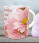 Tasse personnalisee avec message ou prenom de votre choix (Mug Fleurs Rose)