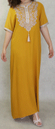 Robe femme style oriental arabe brodee avec perles manche courte (Plusieurs couleurs disponibles)